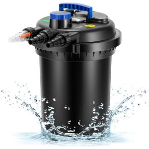 Bio Pressure Pond Filter, with 13W UV-C Light, 2630 GPH Suitable for Koi Ponds up to 1300 Gallons or Landscape Pools up to 2600 Gallons
