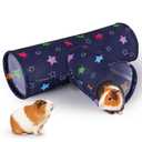 Bienbee Guinea Pig Tunnel, 3 Way Washable Guinea Pig Hideout,Foldable Rabbit Tunnel Guinea Pigs Toys for Bunny Hamster Chinchilla Ferret Rabbit Guinea Pigs Accessories Stars