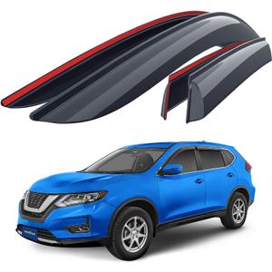 Goodyear Shatterproof Side Window Deflectors for Nissan Rogue 2014-2020, Tape-on Rain Guards, Window Visors for Cars, Vent Deflector, Vent Visor, Car Accessories, 4 pcs. - GY008529
