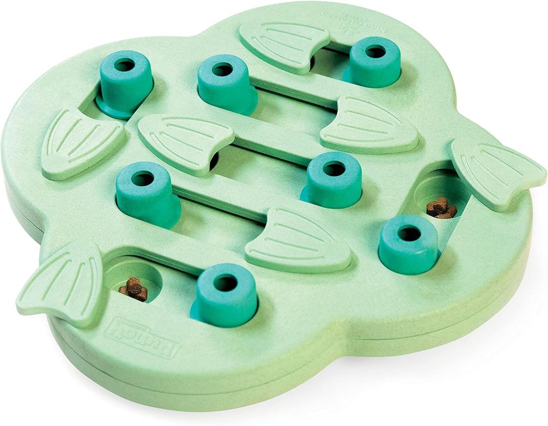 Outward Hound by Nina Ottosson Puppy Hide N' Slide Treat Puzzle Enrichment Dog Toy, Green (1 Count (Pack of 1))