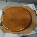 Angel Shield Wood Veneer Natural Toilet Seat with Quiet Close,Easy Clean, Quick-Release Hinges(Round,Wood)