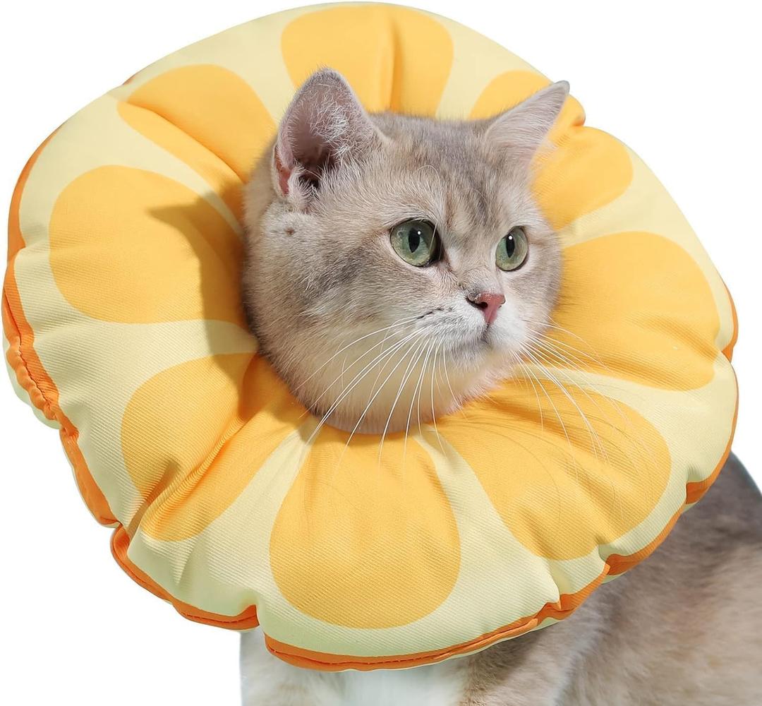 Jevnd Cat Cone Collar Soft Kitten Donut, Cat Cones to Stop Licking After Surgery and Scratching, Waterproof Elizabethan e Collar for Cats After Neuter, Adjustable Comfy Neck Cone Pillow for Kitty