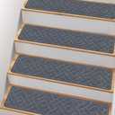 Non Slip Stair Treads for Wooden Steps, 8" X 30" Stairs Carpet Treads Indoor with Reusable Peel and Stick Adhesive for Kids Elders and Pets -4 Pack (Dark Grey)