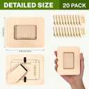 VOKOY 20 Pack Small Wooden Picture Frames for Crafts, 2" x 3" Photos DIY Wood Picture Frame Mini Unfinished Standing Photo Frames Crafts Wood Decorate for Mother's Day Wedding Party Gifts