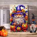 HeeBenor Halloween Paint by Numbers Kit for Adults with Frame, Pumpkin Gnome Paint by Number with Easel, DIY Halloween Gnome Adult Paint by Number Kits on Canvas Framed 8x12 Inch for Home Wall Decor