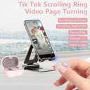 STDFORU TikTok Scrolling Ring, Bluetooth Camera Remote Control for iPhone, iPad, Android, Scrolling Ring for TikTok, YouTube, Instagram (Pink)