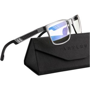 ANYLUV Blue Light Blocking Glasses Men Computer Gaming Glasses Lightweight Al-Mg Metal Anti Eyestrain Eye Protection ((Everyday Protection) 02- Gunmetal) ANYLUV Blue Light Blocking Glasses Men Computer Gaming Glasses Lightweight Al-Mg Metal Anti Eyestrain Eye Protection ((Everyday Protection) 02- Gunmetal)