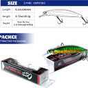 OSP Salt and Freshwater Lure Colletions - Stripers, GT, Large Mouth bass, Smallies, Pike, Musky, Top Water Popper, Jerk Baits, Twitch Baits, Bionic 3D Eyes with VMC Hook (B1-4.7",0.74oz)