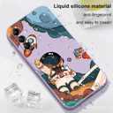 LEECG for Samsung Galaxy A15 5G Case, Creative Flower Pattern Design Soft Liquid Silicone A15 5G Phone Cover, Flocking Protection Inside for Samsung A15 5G Case-Astronaut Purple