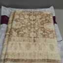 jinchan 2x3 Washable Vintage Floral Rug, Distressed Traditional Entryway Rug, Soft Low-Pile Non-Slip Accent Mat for Indoor Foyer, High-Traffic Kitchen Sink Laundry Room, Taupe