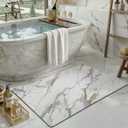 Color&Geometry Marble Bath Mat,Ultra Thin Bathroom Rugs fit Under Door, 16"x24"-Small