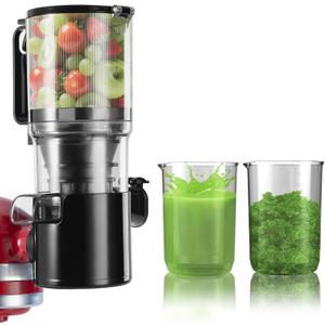 Masticating Juicer Attachment for KitchenAid Stand Mixer,Slow Cold Press Juicer for Kitchenaid Accessory with 4.5" Large Feed Chute,2 * 28oz Cups for Fruits & Vegetables by Aifeel