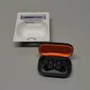 Skullcandy Push Active Wireless Earbuds, Bluetooth Headphones, Noise Isolating, 44 Hrs Battery, Secure-Fit Over-Ear Hanger, Sweat and Water Resistant, Microphone for iPhone Android - True Black/Orange