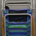 Tall Beach Chairs for Adults, 17" High Backpack Beach Chair with Wooden Armrests, 5 Positions Reclining Heavy Duty Chair with Large Cooler Pouch, Support to 350LBS Striped Blue&Green,1pack