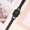 Minyee Leather Bands Compatible with Apple Watch Band 38/40/41/42/44/45/46/49mm Women, Slim Thin Dressy Designer Strap with C-Shape Metal Buckle for iWatch Series 11 10 9 8 7 6 5 4 SE/Ultra 3 2 1