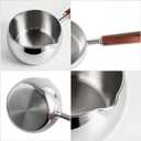 IMEEA 17oz Milk & Butter Warmer Pot SUS304 Stainless Steel Sauce Pot with Wooden Handle for Single Servings, Heating Milk, Melting Butter, Warming Sauces