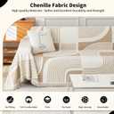 WEYOND Boho Couch Cover Sofa Covers Washable, Chenille Couch Covers for 3 Cushion Couch Sofa Pet Friendly, Bohemian Sofa Slipcovers for Sectional Sofa, Loveseat, 2 3 4 Seater (91" x 150", Khaki)