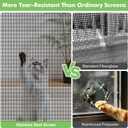 Pet Proof Window Screen Replacement Mesh, 60"x50,Heavy Duty Stainless Steel Window Screen, Net Netting Curtain Wire Roll Repair Kit for Patio/Porch/Sliding