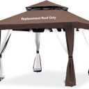 JANCANOPY Brown Gazebo Cover Compatible with ABC, Master, B01N413ZYI, B0899HY4YW, B082H8N56R, B09JYL85ZX, B09J8MMG1G, B09J8MZCXD, B0899MN579, B07GBVJJCT, B0102CG464, B0899N3B4R Canopy Frame