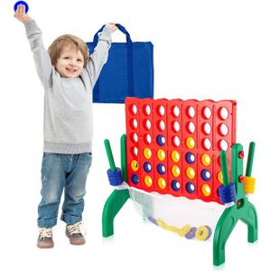 1.9 Feet Giant 4 in A Row Game, Jumbo 4-to-Score Connect Game Set for Kids & Adults Outdoor Yard, Lawn & Indoor Floor Play, Family Game Night & Party Board Games, Grand Birthday Easter Gifts