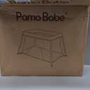 Pamo Babe Travel Crib Lightweight Baby Playard with Mattress Compact Play Yard with Detachable Legs (Black)
