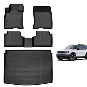for Ford Bronco Sport Floor Mats 2021 2022 2023 2024 2025 2026, TPE All Weather Custom Car Floor Mat Cargo Trunk Liner Full Set for Ford Bronco Sport Accessories 2021-2026