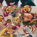 Turkey Thanksgiving Party Supplies Kit, Autumn Disposable Dinnerware Includes, Paper Dinner Plates, Dessert Plates, Luncheon Napkins and Beverage Napkins, for Fall party Decorations, Serve 50