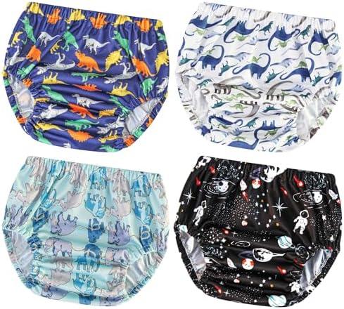 Joyo roy 3Pcs Plastic Underwear for Potty Training Swim Diaper Covers for Toddlers Cloth Diaper Cover for Boys Rubber Pants Waterproof Plastic Underwear Rubber Training Pants for Toddlers 3T-4T