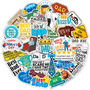 100Pcs Funny Dad Stickers for Water Bottle & Laptop - Funny Gifts for Dad - Fathers Day Stickers & Party Supplies - Gift for Women & Men