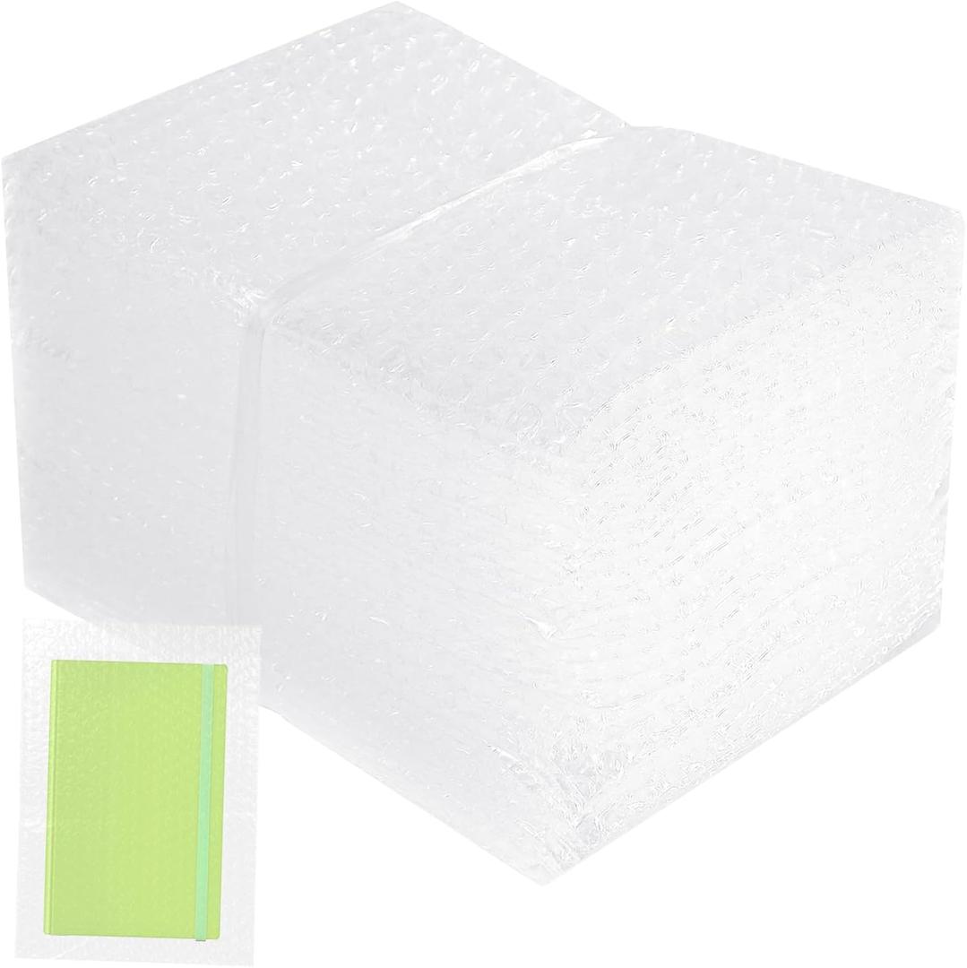 50 Pcs Bubble Pouch Wraps, 6''x8'' Clear Bubble Out Bags for Packing, Double Walled Cushioning Bags for Shipping, Storage and Moving(Not Self-Seal)
