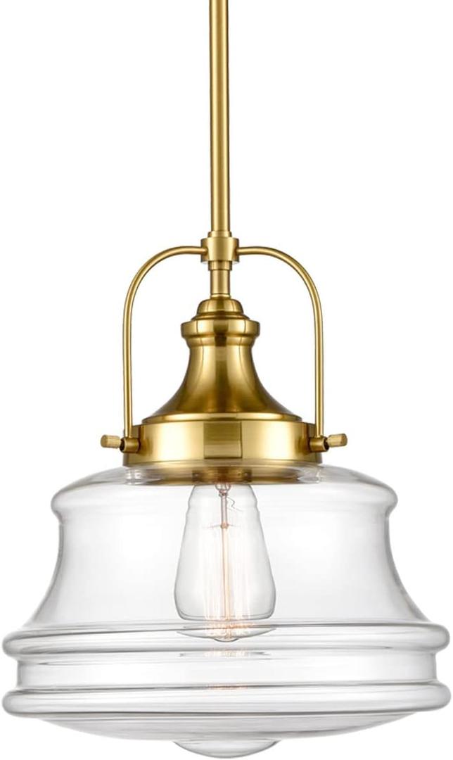 Modern Schoolhouse Pendant Light Fixtures Brass Hanging Light for Kitchen Island