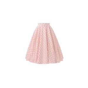 Women Polka Dot Midi Skirt Fashion High Waisted A Line Flowy Skirt 2026 Summer Casual Lightweight Beach Vacation Skirts, Small Size