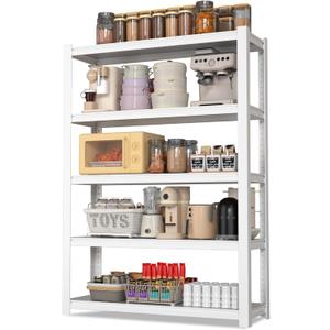 WORKPRO 3000lbs 5-Tier Shelving Unit, 72" H Adjustable Storage Shelves, Boltless Garage Shelving Unit for Garage, Kitchen, Durable Scratch-Resistant Panels, White (36-1/5W x 16-1/2D x 72H)