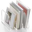 SANRUI Clear Acrylic Mail Sorter Organizer Countertop Letter Holder for Desk with 3 Slots, Vertical Paper Sorter and Envelope Holder for Desk Organization