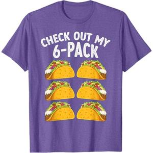 Tacos 6 Pack Abs Fitness Bodybuilder Gym Cinco De Mayo T-Shirt, L