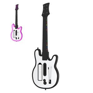 JDDWIN Wireless Guitar for Wii Guitar Hero and Rock Band 2/3 Games With Strap, Compatible With All Nintendo Wii Games (Black&White) JDDWIN Wireless Guitar for Wii Guitar Hero and Rock Band 2/3 Games With Strap, Compatible With All Nintendo Wii Games (Black&White)