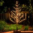 LED Tree Light 3ft 219L Warm White Artificial Tree Decoration for Bedroom Indoor Outdoor Home Festival Party Wedding Christmas