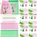 12 Set Witch Party Bracelets Bulk With Cards and Organza Bags Pink Green Princess and Witch Musical Movie Fan Adjustable Friendship Matching Bracelets Gifts For Birthday Party Favor Supplies