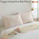 Dearfoams Bed Pillows,Set of 2 King Size,Down Alternative Copper-Infused Pillows with Soft Knit Cover,Supportive for Back, Side & Stomach Sleepers