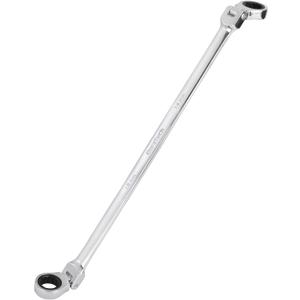DURATECH 14 * 15 mm Extra Long Flex-Head Ratcheting Wrench, Metric, CR-V Steel