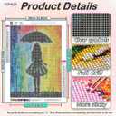 5 x YOMEIA 5D Diamond Painting Kit for Adults - Full Drill Round Diamonds Art with Elegant Girl in Rain (16x12 inch) DIY Craft for Stress Relief, Home Wall Decor & Gift for Women Beginners