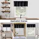 4 x Chyhomenyc Black Short Curtain Valance for Windows, Faux Linen Textured Half Window Curtains, Burlap Solid Topper Small Curtain Valance for Bathroom Laundry Basement, 60Wx18L Inch, 1 Piece
