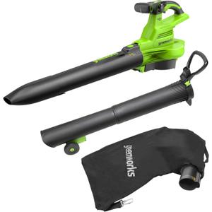 Greenworks 40V (230 MPH / 505 CFM) Cordless Brushless Leaf Blower/Vacuum with Bag, High Power, Lightweight & Quiet for Yard Debris Cleanup, Battery and Charger not included