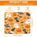 Cute Halloween Pumpkin Ghost and Bat Dryer Top Protector Mat,Dust-proof Washer and Dryer Covers For The Top,Non-slip Washing Machine Dust Cover Pad for Laundry Room Home Decor,23.6"x19.7"