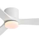 LEDLUX 48" Ceiling Fan with Light - Low Profile Flush Mount Ceiling Fan, Dimmable Light, 6-Speed DC Motor Remote Control, 3 Solid Wood, White, for Bedroom, Living Room, Porch