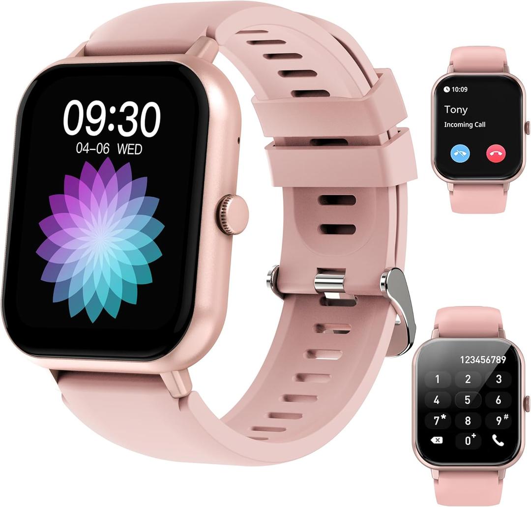 BCOOSS 1.83" Smart Watch for Men Women IP67 Waterproof,for Android iOS, Pink