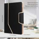Toplive Conference Folder - Executive Business Padfolio with Letter/A4 Size Clipboard, Document Sleeve & Card Holders - Black