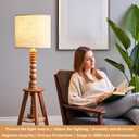 Beige Lamp Shade, Large Drum LampShades, Replacement Drum Lamp Shade Natural Linen Hand Crafted for Table Lamps, Floor Lamps, Easy Assembly Required(13" Top X 13" Bottom X 9.8" High)