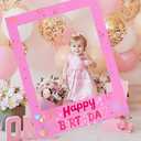 Beeveer 32 x 24 Inch Photo Booth Selfie Frame Prop Booth for Birthday Event Parties Large Blank DIY Cutout Props for Funny Decoration Christmas, Holiday Supplies