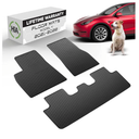 Tesla Model Y Floor Mats - All Weather Rugged Liners Fits 2020-2021 Full Set Front & Rear Accessories - Heavy Duty Flexible Eco-Friendly All Season - Waterproof Modern Honey Comb Look by HEA USA